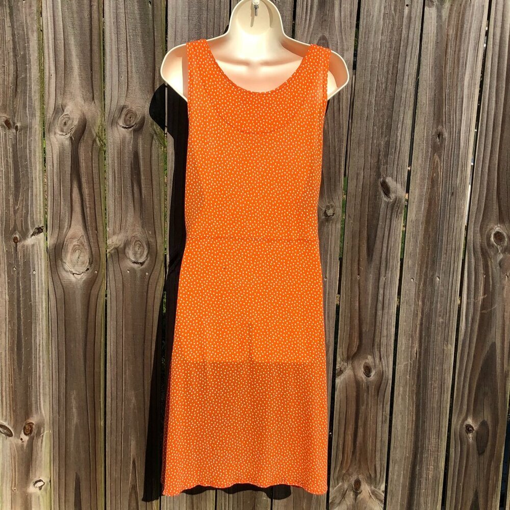 Gudrun Sjödén Medium Orange Polka Dot Dress White Sleeveless Tank Scoop pytte - Picture 5 of 8